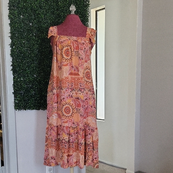 Knox Rose Multicolor Patchwork Midi Dress - Picture 1 of 6